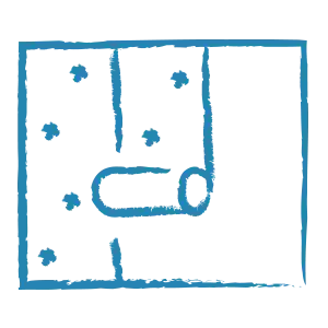 Icon für Maler- und Putzarbeiten in blauer Farbe